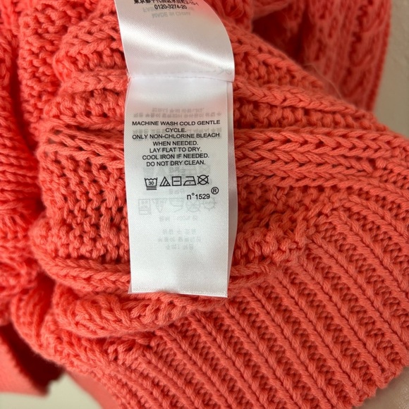Ralph Lauren Black Label Cable Knit Sweater Coral Women’s Sz Medium 100% Cotton - Picture 6 of 6